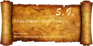 Slezinger Ivána névjegykártya